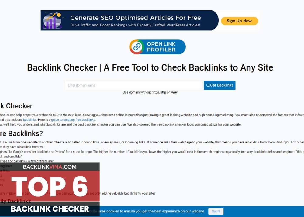OpenLinkProfiler cung cấp các tính năng phân tích backlink khác như xem các liên kết không hoạt động, liên kết từ các trang web cạnh tranh, và các biểu đồ thống kê về sự phân phối anchor text và nguồn backlink